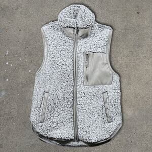 Women's Abercrombie & Fitch Sherpa Zip-Up Vest A&F Collection Size XS 18x24